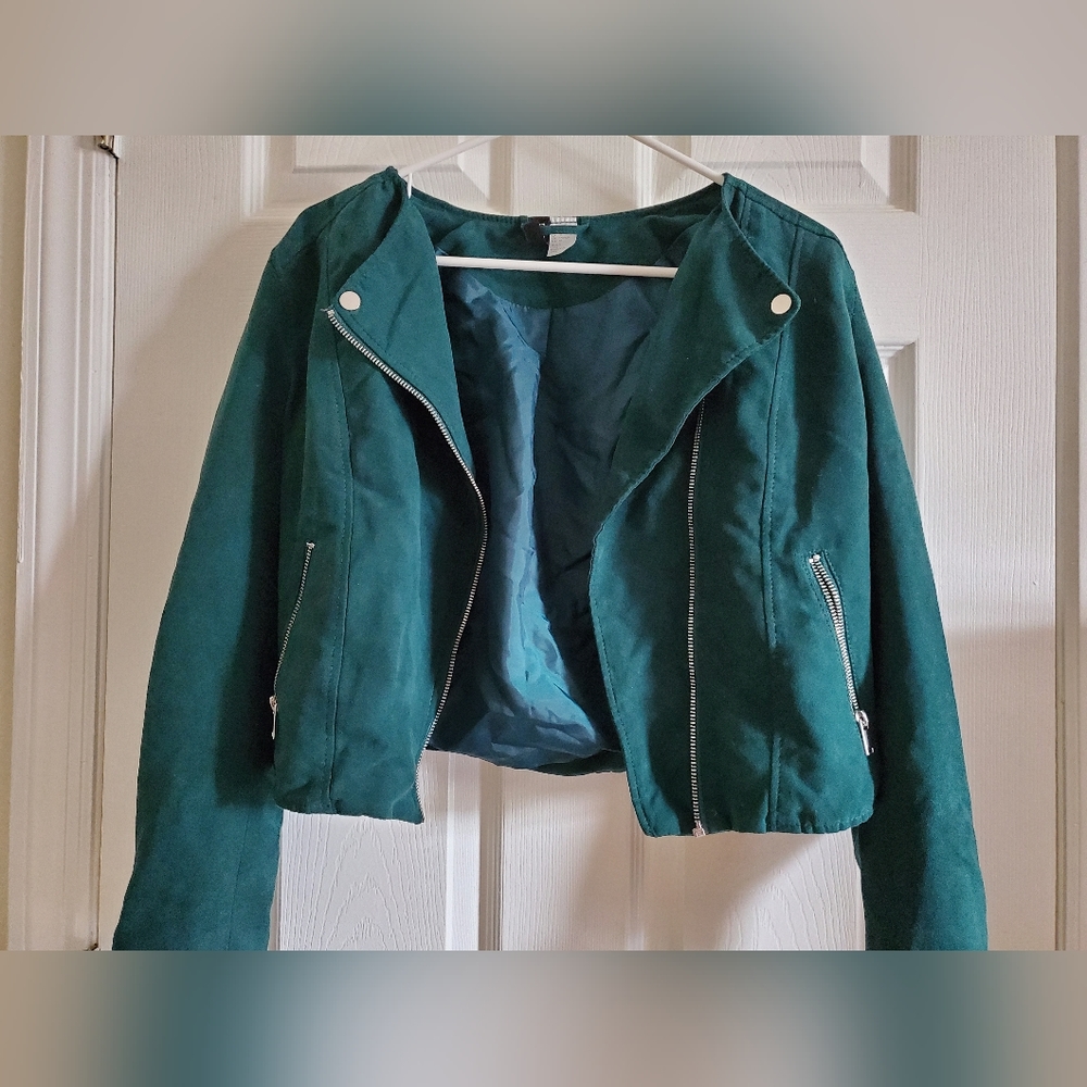 Suede emerald jacket